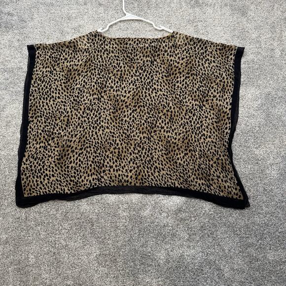 Talbots Leopard Print Kimono Top S SIlk Boho Chic Mob Wife Classic Resort Layer - Picture 6 of 8